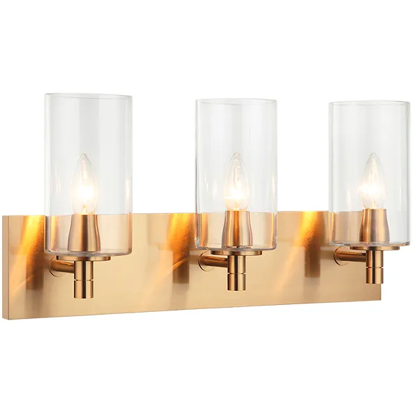 Candela 3 Light 20.88 inch Aged Gold Brass Wall Sconce Wall Light in Aged Gold Brass and Clear