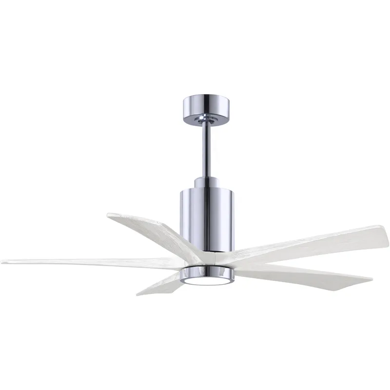 Atlas Patricia-5 52 inch Polished Chrome with Matte White Blades Ceiling Fan