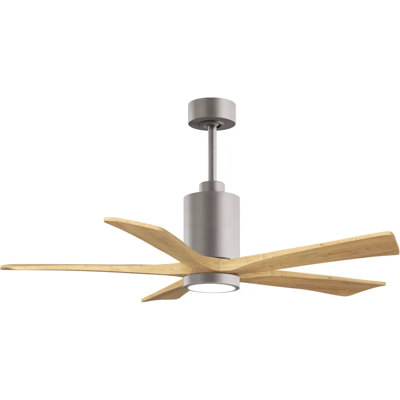 Atlas Patricia-5 52 inch Brushed Nickel with Light Maple Tone Blades Ceiling Fan