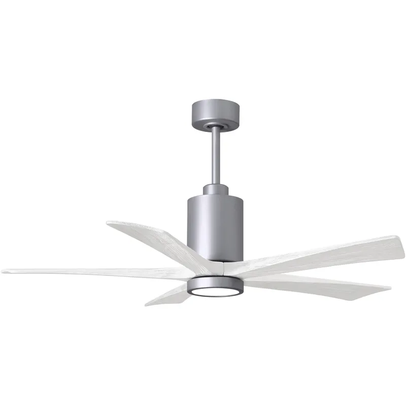 Atlas Patricia-5 52 inch Brushed Nickel with Matte White Blades Ceiling Fan