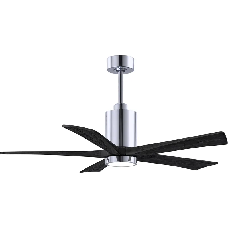 Atlas Patricia-5 52 inch Polished Chrome with Matte Black Blades Ceiling Fan