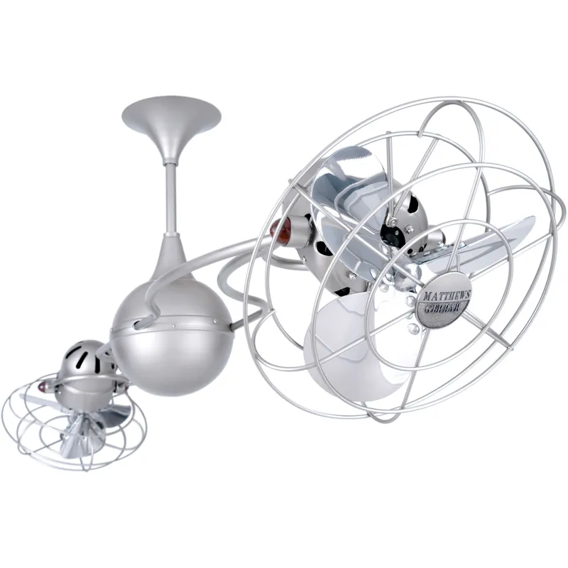 Matthews Gerbar Italo Ventania 13 inch Brushed Nickel Rotational Ceiling Fan