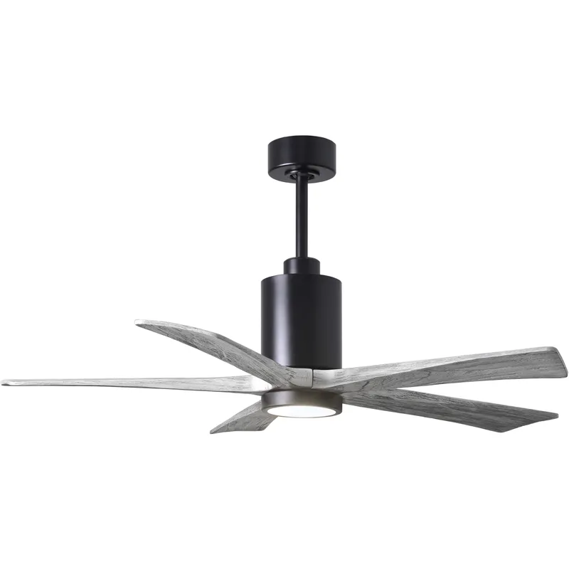Atlas Patricia-5 52 inch Matte Black with Barn Wood Tone Blades Ceiling Fan