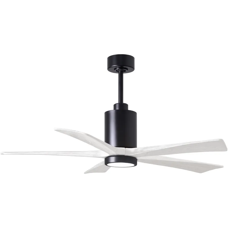 Atlas Patricia-5 52 inch Matte Black with Matte White Blades Ceiling Fan
