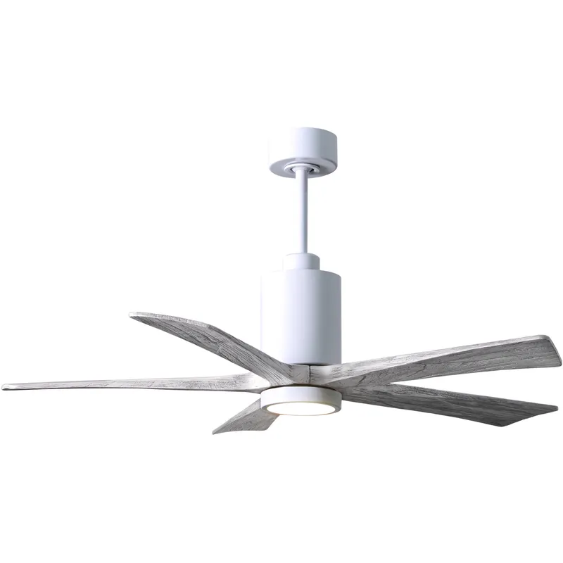 Atlas Patricia-5 52 inch Gloss White with Barn Wood Tone Blades Ceiling Fan
