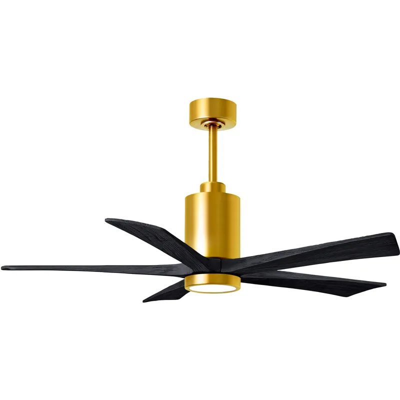 Atlas Patricia-5 52 inch Brushed Brass with Matte Black Blades Ceiling Fan