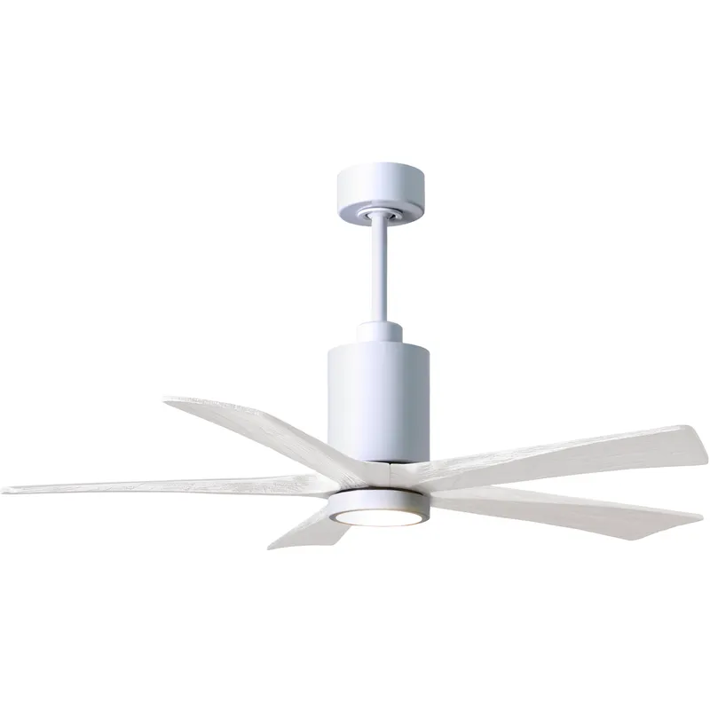 Atlas Patricia-5 52 inch Gloss White with Matte White Blades Ceiling Fan