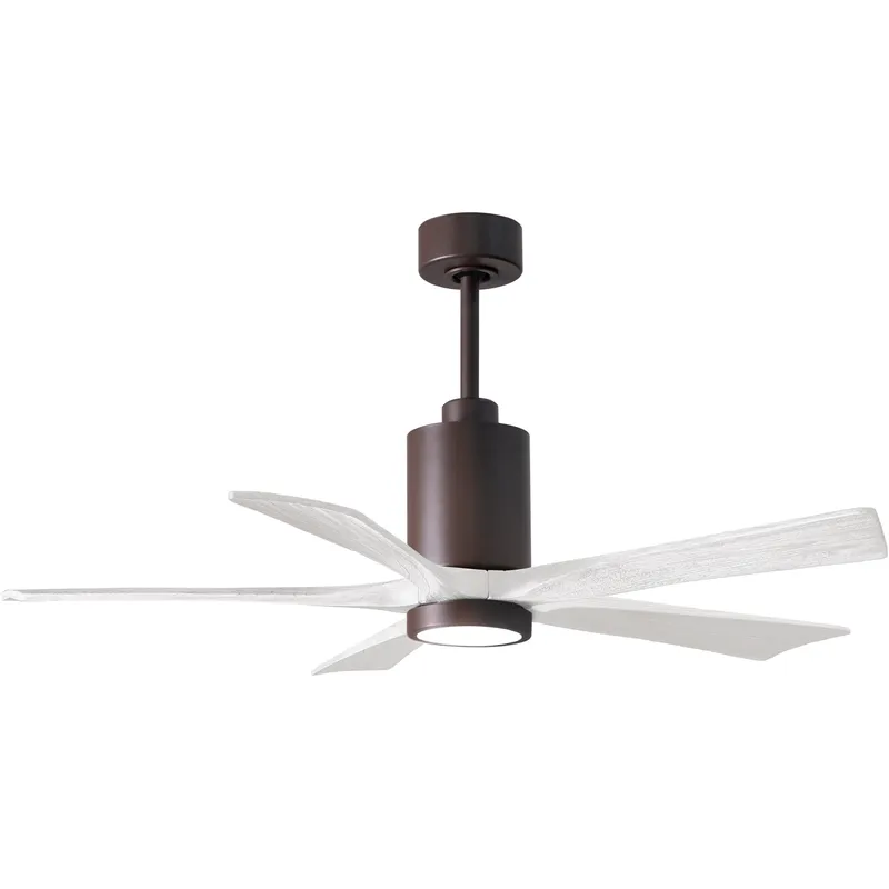 Atlas Patricia-5 52 inch Textured Bronze with Matte White Blades Ceiling Fan