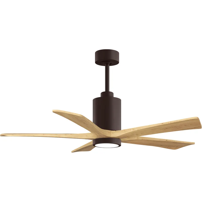 Atlas Patricia-5 52 inch Textured Bronze with Light Maple Tone Blades Ceiling Fan