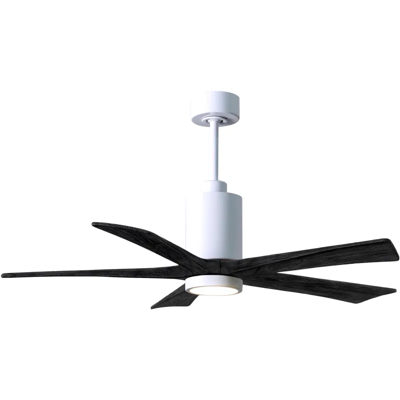 Atlas Patricia-5 52 inch Gloss White with Matte Black Blades Ceiling Fan