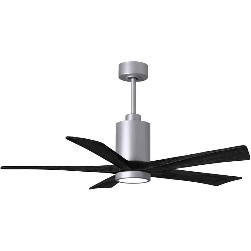 Atlas Patricia-5 52 inch Brushed Nickel with Matte Black Blades Ceiling Fan