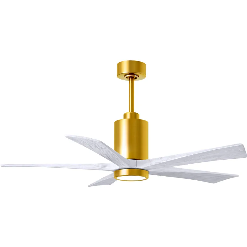 Atlas Patricia-5 52 inch Brushed Brass with Matte White Blades Ceiling Fan