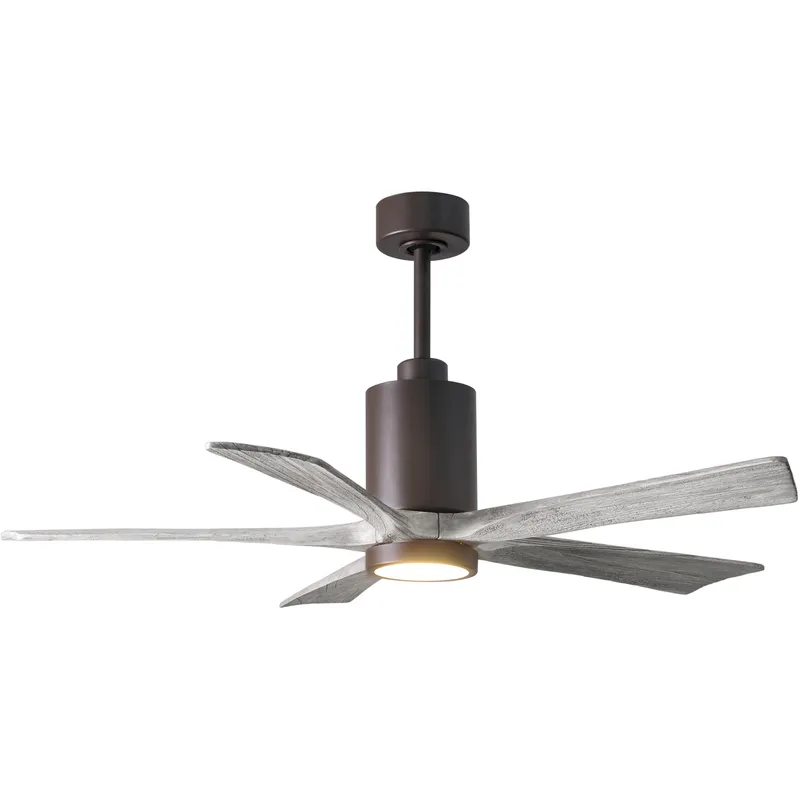 Atlas Patricia-5 52 inch Textured Bronze with Barn Wood Tone Blades Ceiling Fan