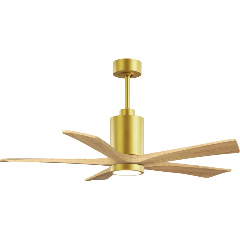 Atlas Patricia-5 52 inch Brushed Brass with Light Maple Tone Blades Ceiling Fan