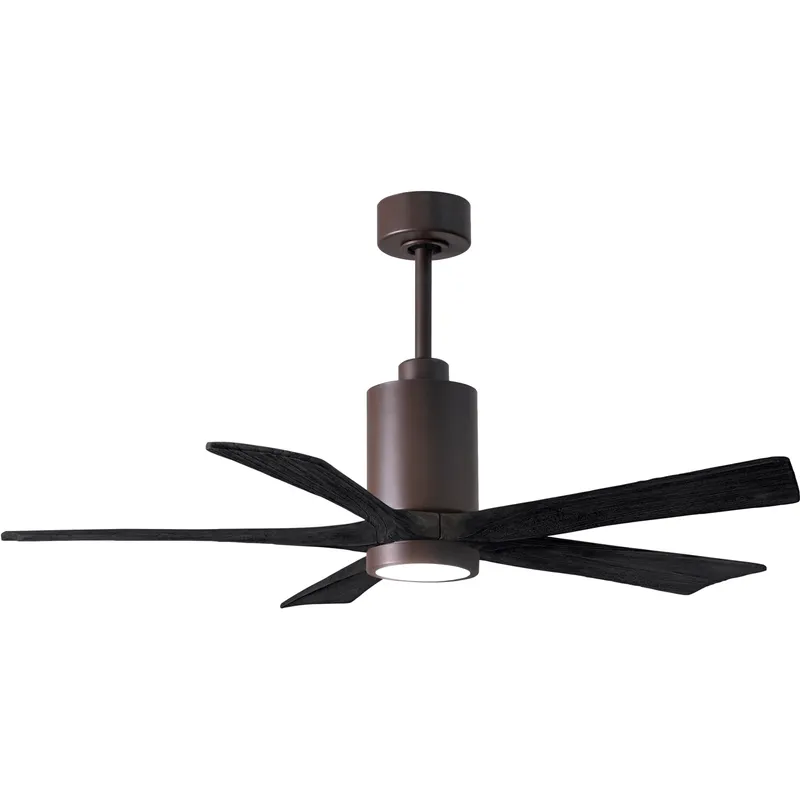Atlas Patricia-5 52 inch Textured Bronze with Matte Black Blades Ceiling Fan