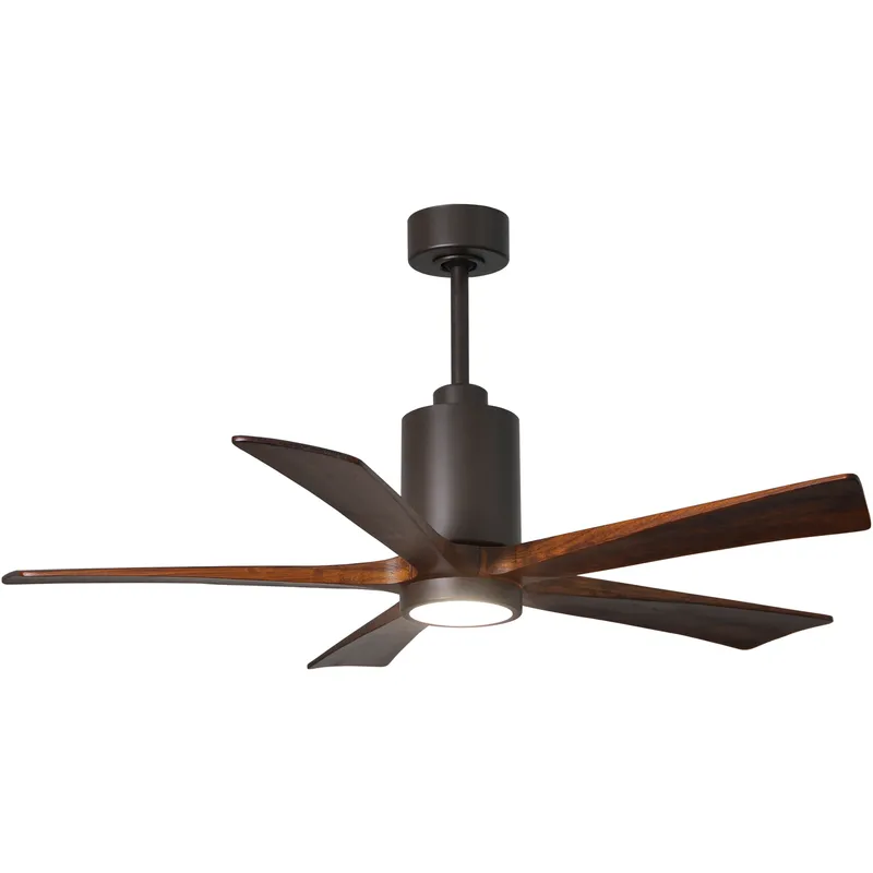 Atlas Patricia-5 52 inch Textured Bronze with Walnut Tone Blades Ceiling Fan