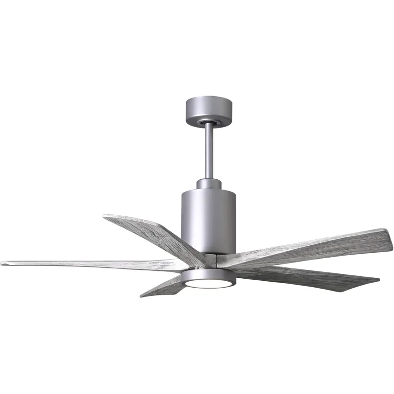 Atlas Patricia-5 52 inch Brushed Nickel with Barn Wood Tone Blades Ceiling Fan