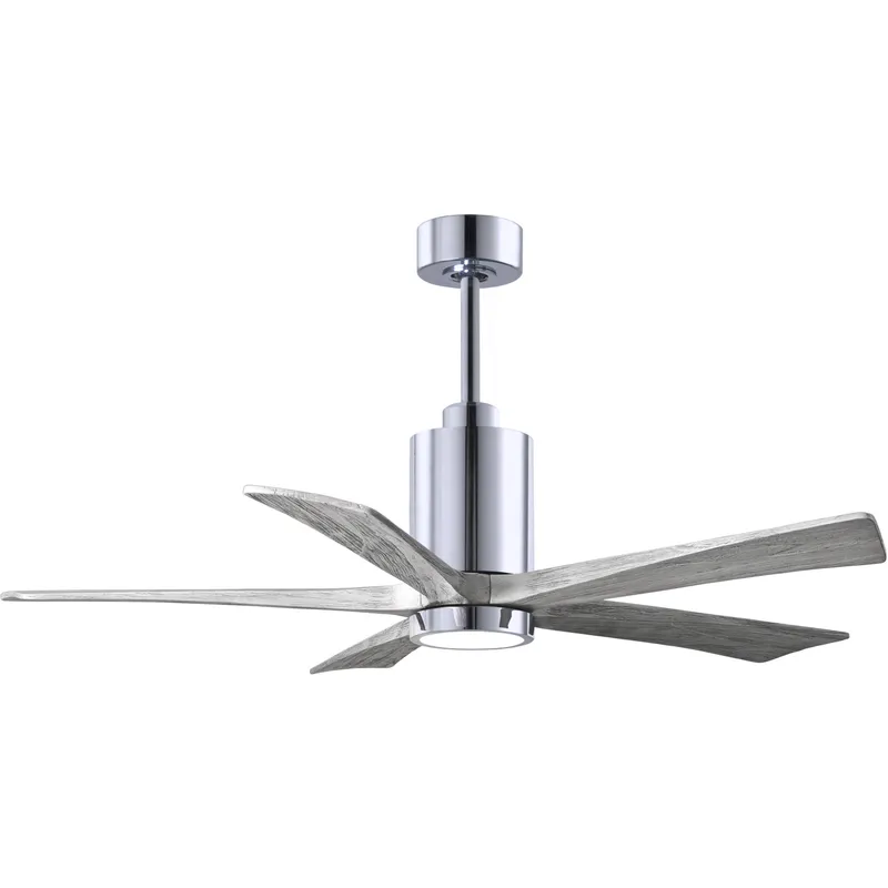 Atlas Patricia-5 52 inch Polished Chrome with Barn Wood Tone Blades Ceiling Fan