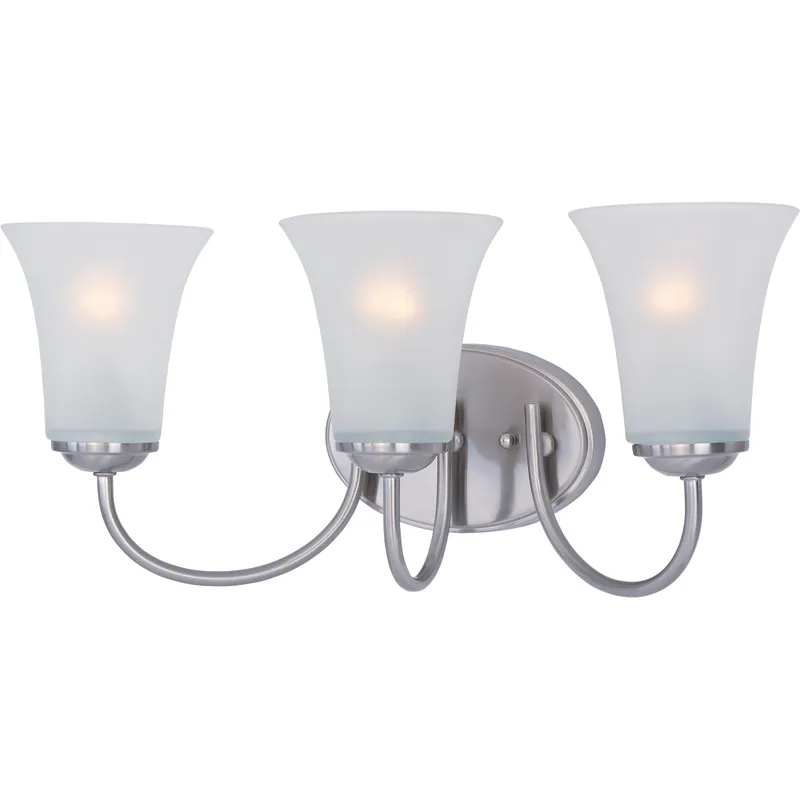 Logan 3 Light 19 inch Satin Nickel Bath Vanity Wall Light