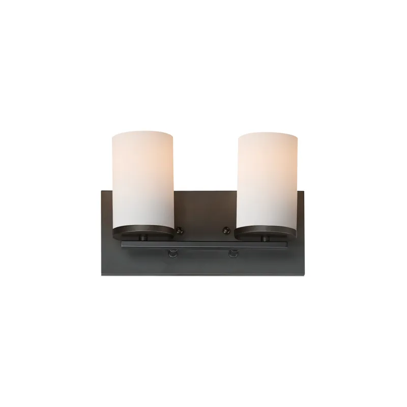 Lateral 2 Light 12 inch Black Bath Vanity Wall Light in Satin White