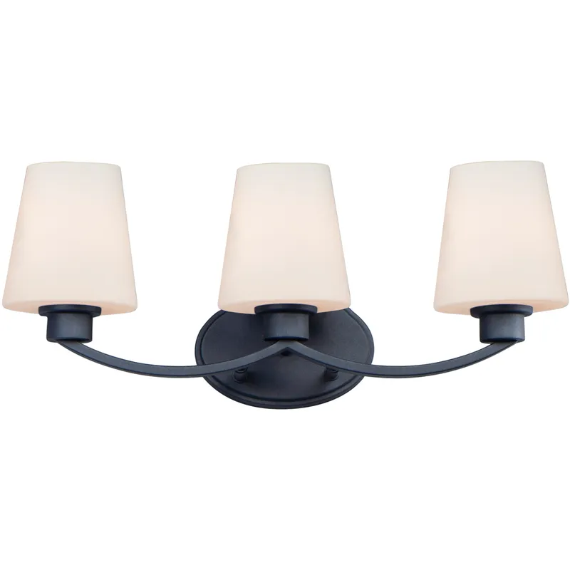 Shelter 3 Light 22 inch Black Bath Vanity Wall Light