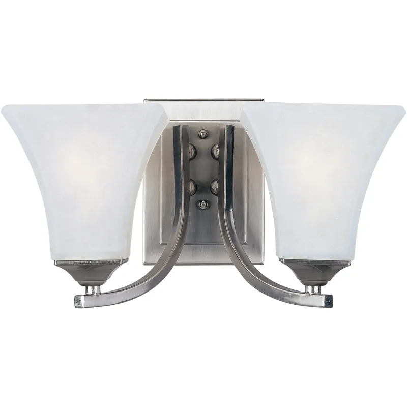 Aurora 2 Light 13.5 inch Satin Nickel Bath Vanity Wall Light