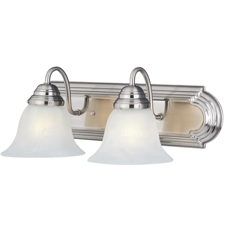 Essentials - 801x 2 Light 18 inch Satin Nickel Bath Vanity Wall Light in Marble