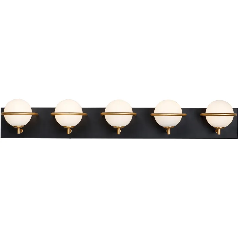 Revolve LED 34.25 inch Black and Gold Bath Vanity Wall Light