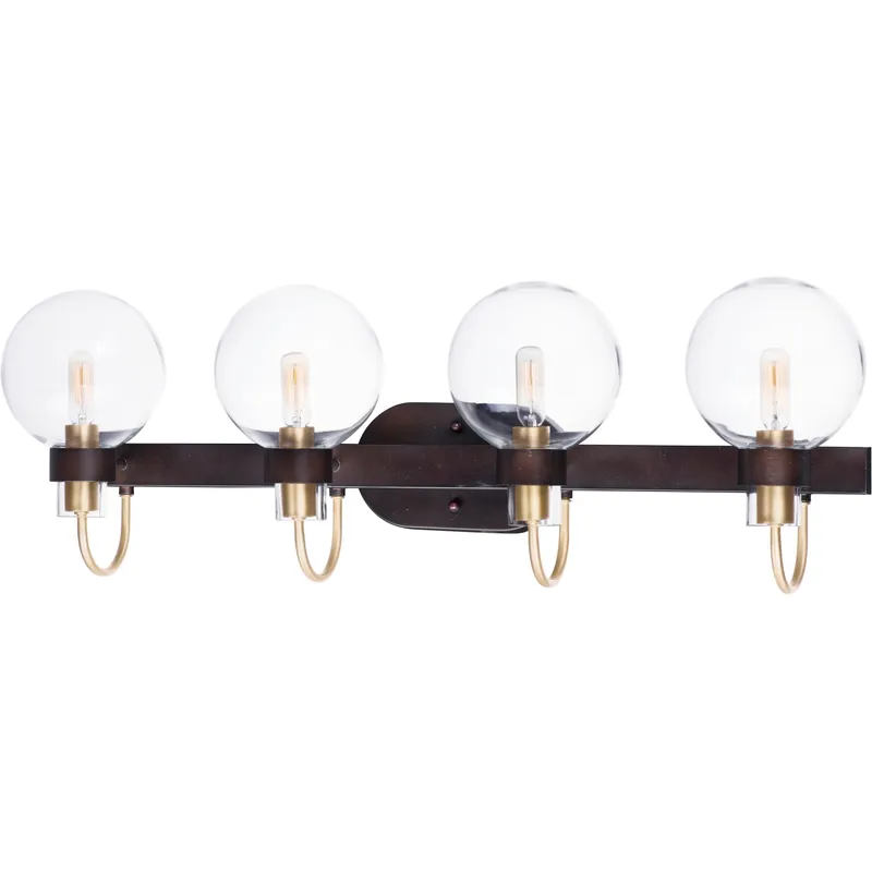Bauhaus LED 33 inch Bronze and Satin Brass Bath Vanity Wall Light