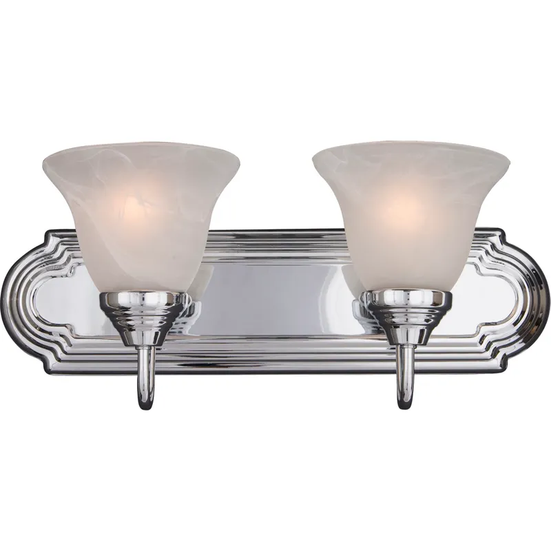 Essentials - 801x 2 Light 18 inch Polished Chrome Bath Vanity Wall Light in Marble