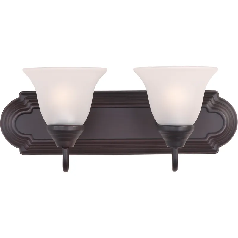 Essentials - 801x 2 Light 18 inch Oil Rubbed Bronze Bath Vanity Wall Light in Frosted