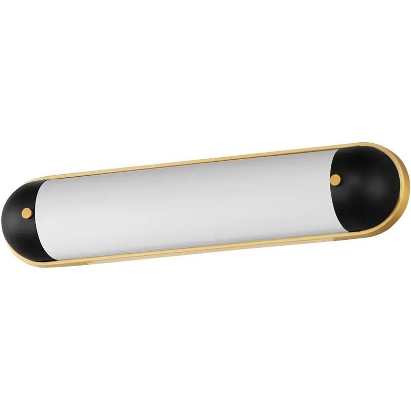 Capsule LED 24 inch Black and Natural Aged Brass Bath Vanity Wall Light in Black with Natural Aged Brass