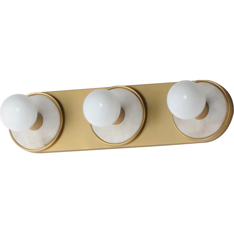 Hollywood LED 20 inch Whit Alabaster and Natural Aged Brass Bath Vanity Wall Light in White Alabaster and Natural Aged Brass