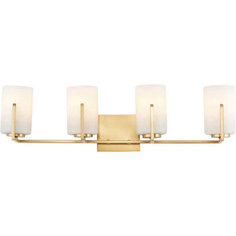 Dart 4 Light 29.75 inch Satin Brass Bath Vanity Wall Light