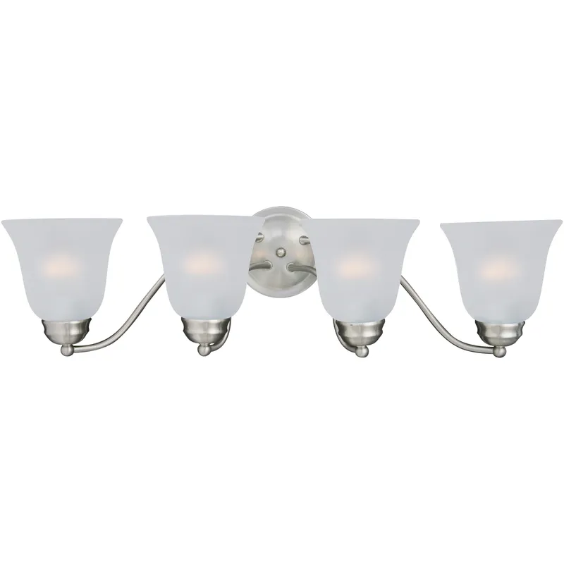 Basix 4 Light 27.5 inch Satin Nickel Bath Vanity Wall Light in Frosted