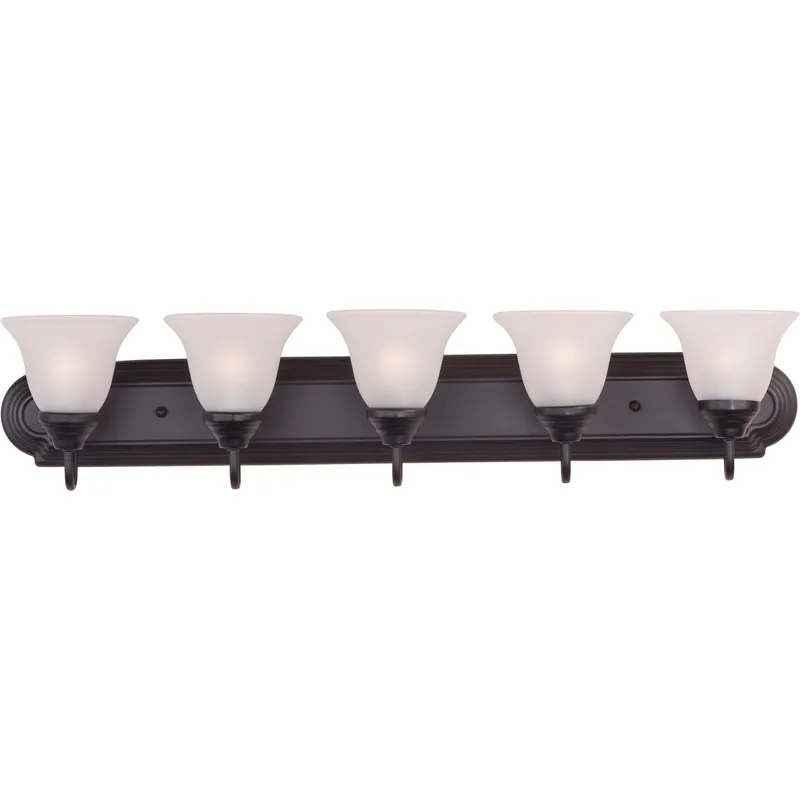 Essentials - 801x 5 Light 36 inch Oil Rubbed Bronze Bath Vanity Wall Light in Frosted