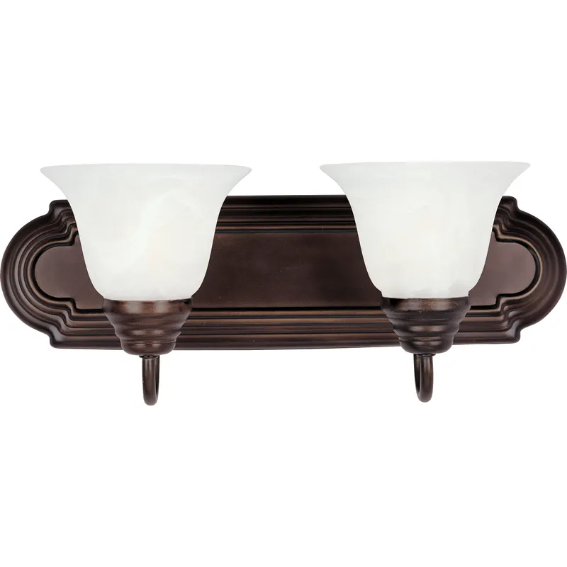 Essentials - 801x 2 Light 18 inch Oil Rubbed Bronze Bath Vanity Wall Light in Marble