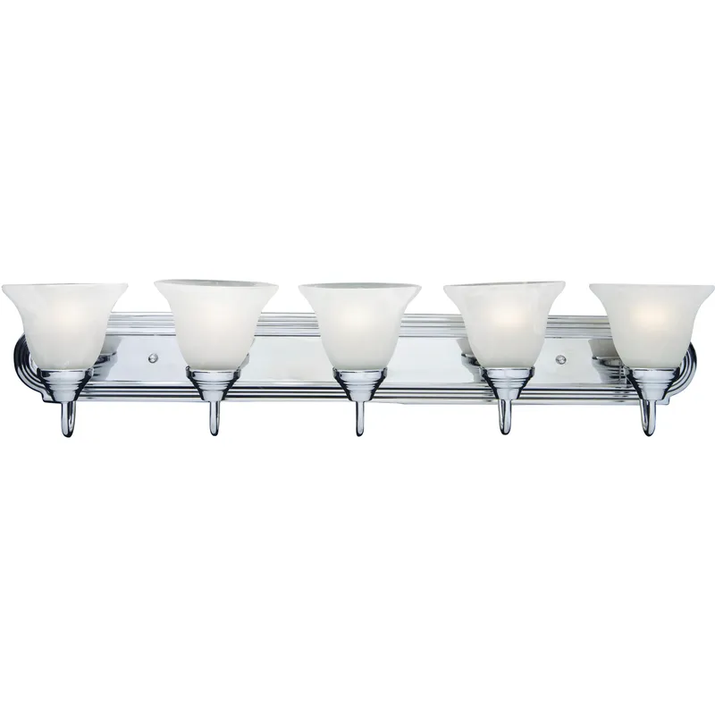 Essentials - 801x 5 Light 36 inch Polished Chrome Bath Vanity Wall Light in Marble