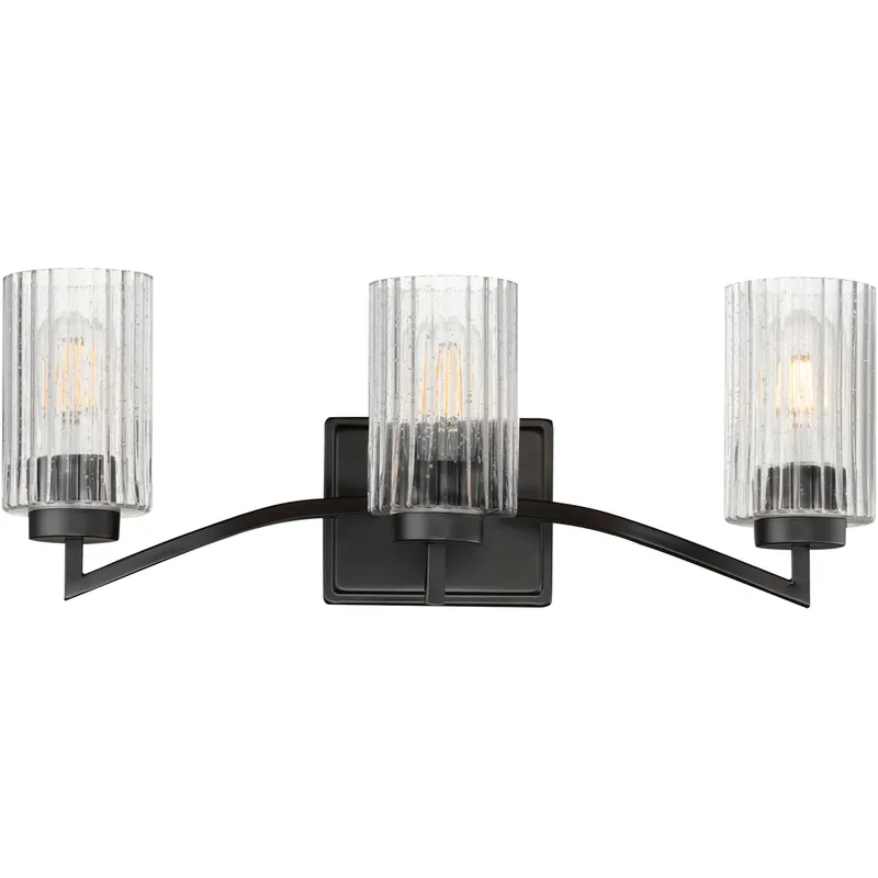 Rigata 3 Light 22.75 inch Black Bath Vanity Wall Light