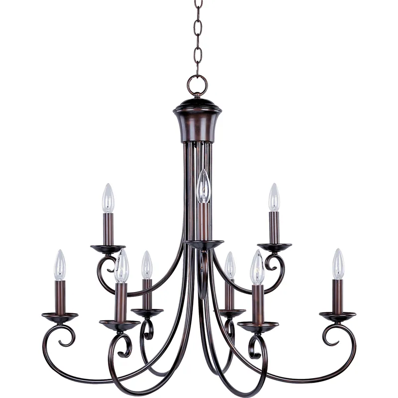 Loft 9 Light 29.5 inch Oil Rubbed Bronze Multi-Tier Chandelier Ceiling Light