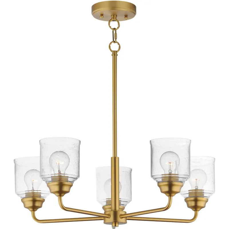 Acadia 5 Light 26 inch Natural Aged Brass Single-Tier Chandelier Ceiling Light