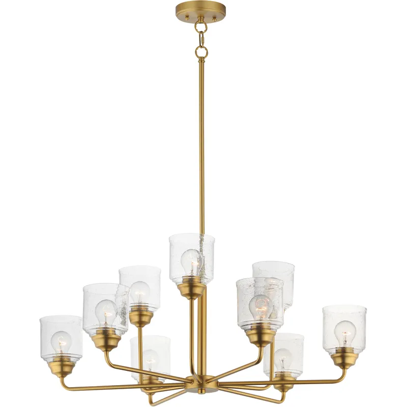 Acadia 9 Light 34.75 inch Natural Aged Brass Chandelier Ceiling Light