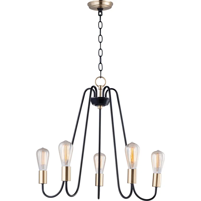 Haven 5 Light 23.75 inch Oil Rubbed Bronze and Antique Brass Single-Tier Chandelier Ceiling Light