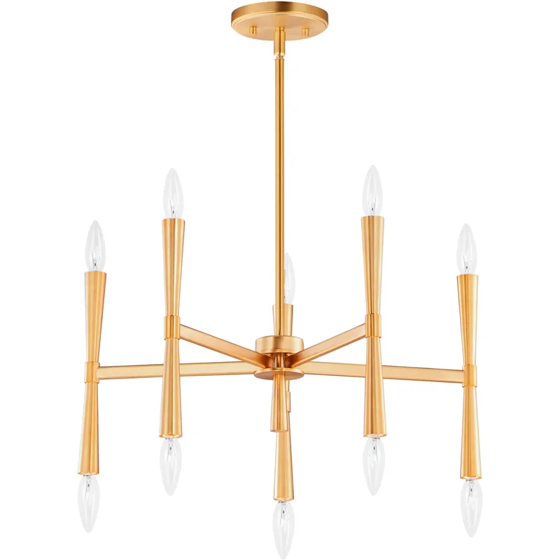 Rome 10 Light 23.5 inch Satin Brass Chandelier Ceiling Light