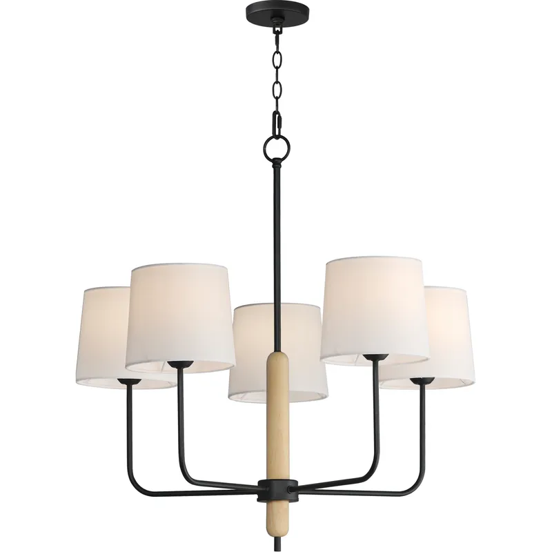 Bozeman 5 Light 28.75 inch Natural Wood Single-Tier Chandelier Ceiling Light