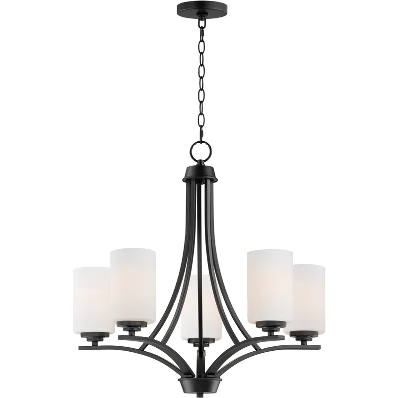 Deven 5 Light 24 inch Black Single-Tier Chandelier Ceiling Light