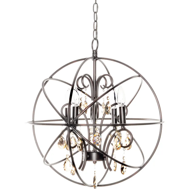 Orbit 4 Light 19 inch Oil Rubbed Bronze Single Pendant Ceiling Light