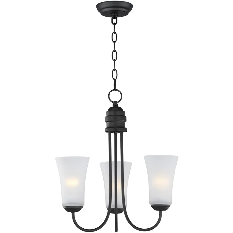 Logan 3 Light 17 inch Black Single-Tier Chandelier Ceiling Light