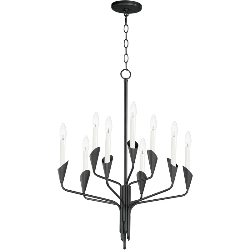 Calyx 9 Light 24.5 inch Black Chandelier Ceiling Light