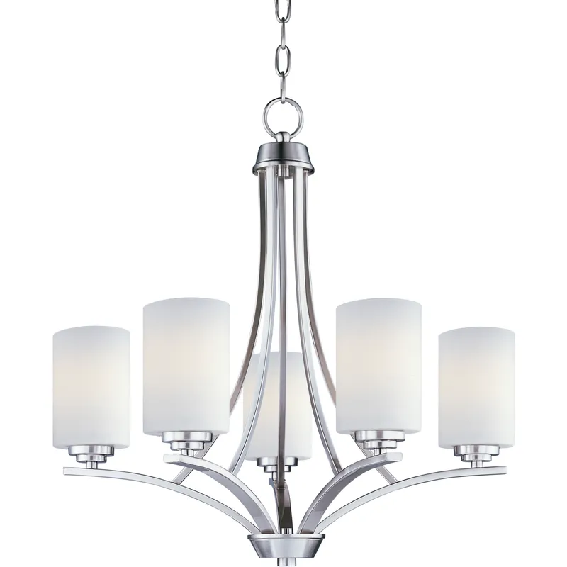 Deven 5 Light 24 inch Satin Nickel Single-Tier Chandelier Ceiling Light